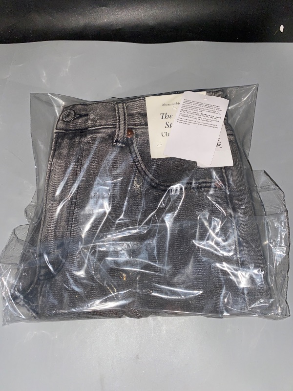Photo 1 of Size 27 S- Abercrombie & Fitch Ultra High-Rise Ankle Straight Jeans Washed Grey