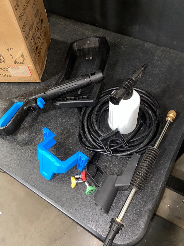Photo 1 of Electric Pressure Washer, 5000PSI 3.2 GPM Power Washer 2025 Upgraded with 55FT Cleaning Range, 4 Nozzles, Foam Cannon, High Pressure Cleaning Machine for Cars, Homes, Patios, Fences, Blue
