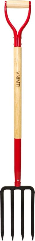 Photo 1 of Garden Fork,4-Tine Spading Fork,Compost Fork,Steel Digging Fork,45Inch,Steel Y-Grip,Wooden Handel