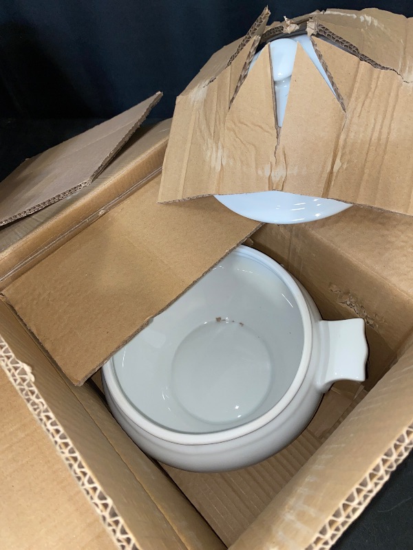 Photo 1 of BIA Cordon Bleu Everyday Porcelain 3-Piece Soup Tureen (3.5 qt.) Set with Ladle, White
