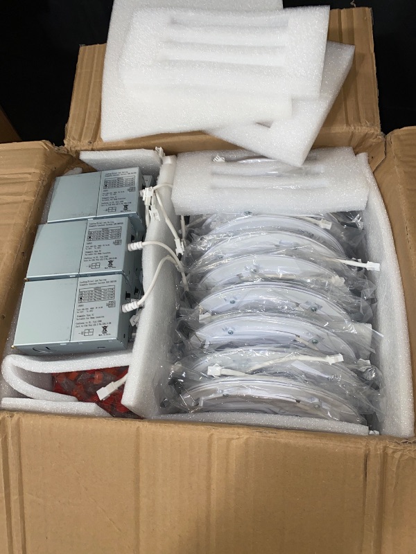 Photo 1 of 20 Pack 7 Inch 3CCT Ultra-Thin LED Recessed Light with Junction Box, 3000K/4500K/6000K Selectable, 18W Eqv 125W, Dimmable Canless Downlight, 1600LM High Brightness
