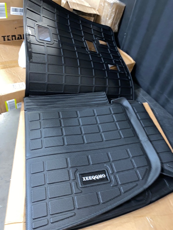 Photo 1 of Trunk Mat & Backrest Mat for 2020-2024 2025 Kia Telluride Cargo Mat Liner All Weather TPE Protector Back Seat Cover 3rd Row for 2020 2021 2022 2023 2024 2025 Kia Telluride Accessories
