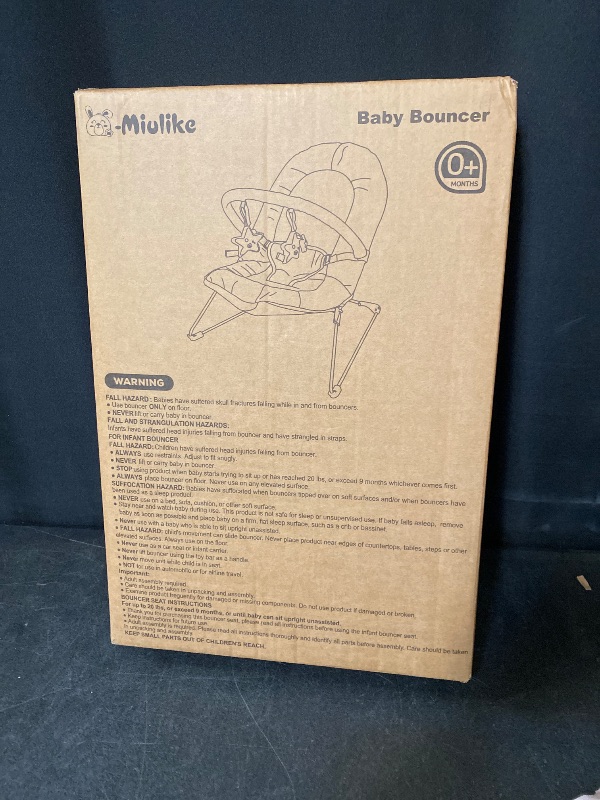 Photo 1 of Q-MIULIKE Baby Bouncer Seat Infant Seat Non-Slip Feet 3-Point Harness for Newborn 0-9 Months Up to 20lbs?Pink Rabbit?
