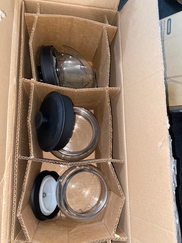 Photo 1 of 2/3 Anchor Hocking Montana Glass Jars with Fresh Seal Lids Canister Set, Black Metal, 3-Piece Set