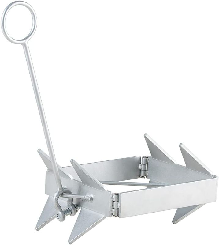 Photo 1 of Boat Anchor 13LBS/19LBS/25LBS, Hot-Dipped Galvanized Folding Anchor, Boat Slide Cube Anchor (Box Style) Suitable for Different Size Boats
