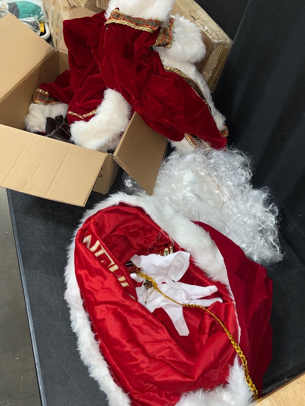 Photo 1 of Santa Claus Costumes for Men Adult Santa Suit Plus Size Outfit Professional Deluxe 11Pcs Christmas Holiday Cosplay
