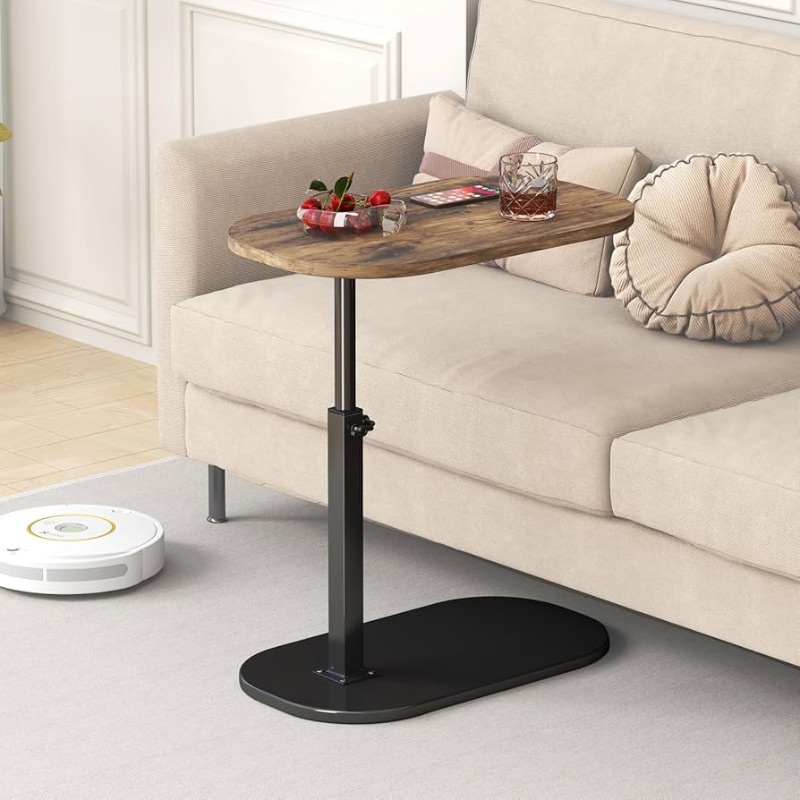 Photo 1 of C Table End Table Adjustable Height, 360°Swivel C Shaped End Table for Couch, Couch Tables That Slide Under,Modern C Shaped Side Table for Sofa, Bed, Bathtub