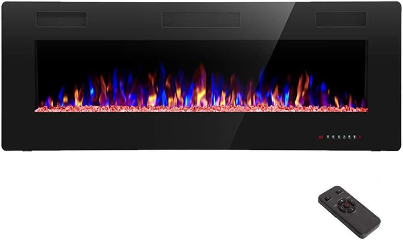 Photo 1 of R.W.FLAME Electric Fireplace 50 inch Recessed and Wall Mounted,The Thinnest FireplaceLow Noise, Fit for 2 x 6 Stud, Remote Control with Timer,Touch Screen,Adjustable Flame Colors and Speed
