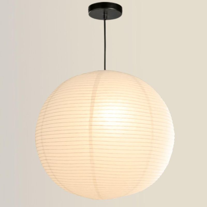 Photo 1 of Nogy Lantern Lamp Pendant Light - Paper Lantern Pendant - Off White Paper Pendant Light - Rice Hanging Light, Perfect for Home Decor (Hardwired, 19.6 in)
