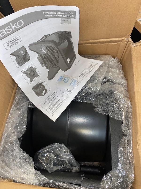 Photo 1 of Lasko High Velocity Fan, 15", 375 CFM, Professional Utility Pivoting Blower Fan with 3 Speeds, 2 Accessory Outlets, 120V, Black, Model U15617