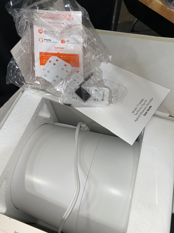 Photo 1 of 6L Humidifiers, 2-in-1 TaoTronics Warm & Cool Mist Ultrasonic Humidifier for Large Room with Aroma Diffuser Function, Customized Humidity, White