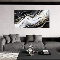 Photo 1 of JEAWA Abstract Canvas Wall Art - 24 x 48 IN Large Canvas Wall Decor for Bedroom Living Room Home Office, Modern Wall Art for Home Decoration, Black and White Pictures for Wall Decor