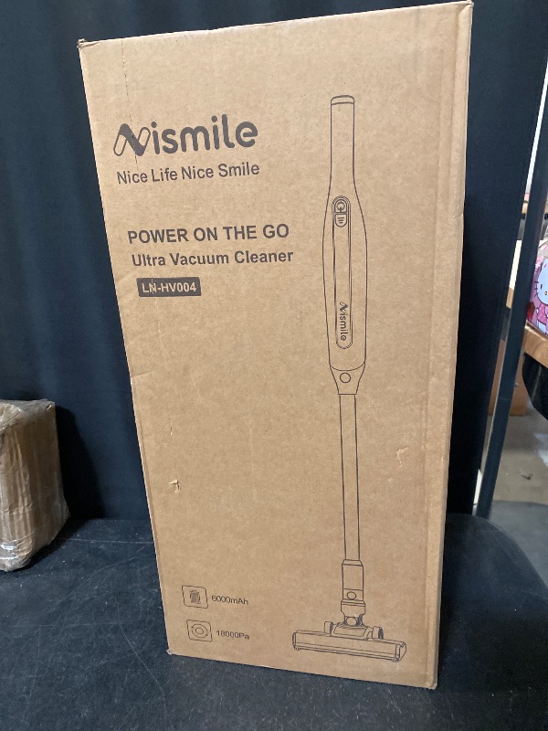 Photo 1 of Nismile Cordless Vacuum Cleaner, 18Kpa Stick Vacuum for Home with LED Screen,6000mAh Handheld Vacuum, Brushless Motor,Rechargeable, Anti-Tangle Handheld Vac for Cleaning Pet Hair, Carpet, Floor?White?