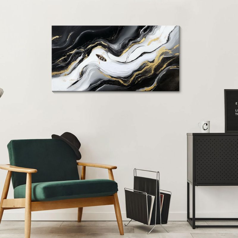 Photo 1 of 20X40IN- jeawa abstract canvas wall art - canvas wall decor for bedroom living room home office, modern wall art for home decoration, black and white pictures for wall decor