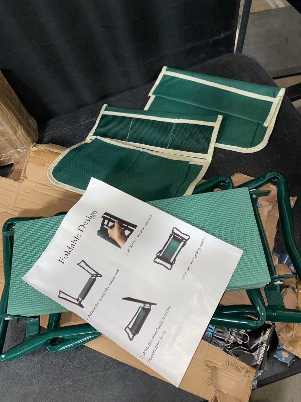 Photo 1 of Icegirl 2-in-1 Garden Kneeler and Seat, Foldable and Portable Bench with EVA Foam Pad & 2 Large Tool Pouches, Perfect for Men Women Seniors
