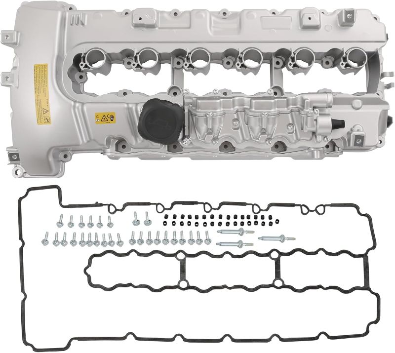 Photo 1 of Upgraded Aluminum Engine Valve Cover with Gaskets 11127565284 Replacement For BMW 135I 335I 535I 740I 740Li M2 M235i M240i L6 Z4 X6 N54 Turbo 3.0L Valve Cover Kit Replace 264-936, 264936, 7565284
