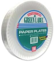 Photo 1 of 12/100 Paper Plates, Green Label, 9" Plate, 1200/CT, White