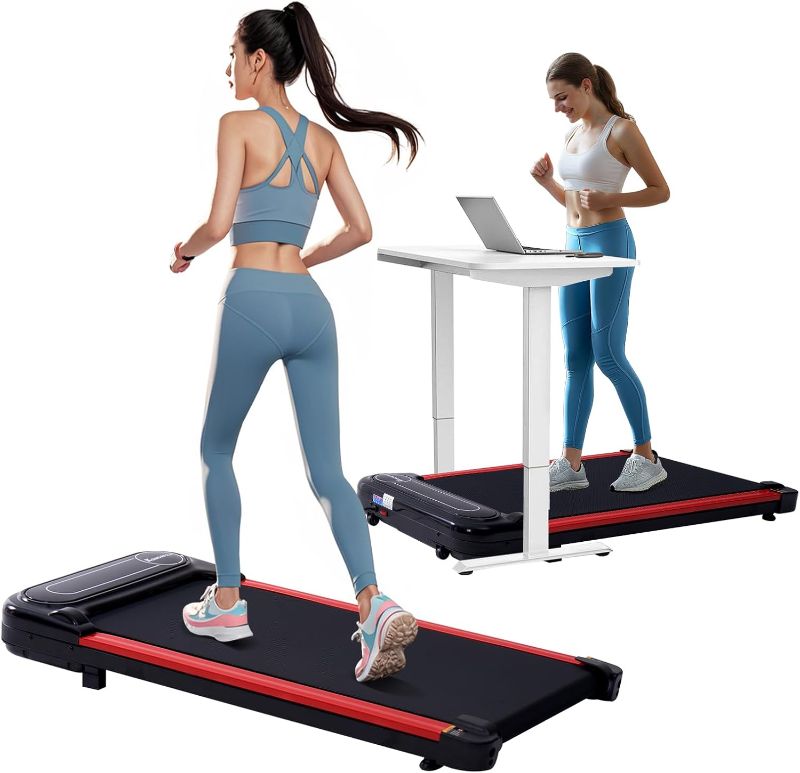Photo 1 of Under Desk Treadmill for Home Small, 2.5HP Portable Electric Treadmills for Small Space, Home Small Treadmill with Remote Control, Compact Walking Pad Treadmills, 220LBS Capacity
