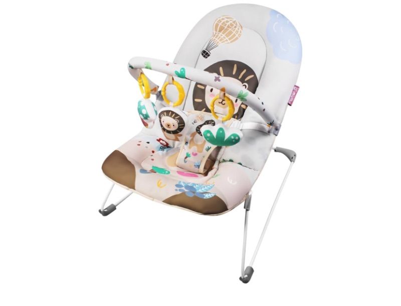 Photo 1 of Q-MIULIKE Baby Bouncer Seat Infant Seat Non-Slip Feet 3-Point Harness for Newborn 0-9 Months Up to 20lbs?Little Lion?