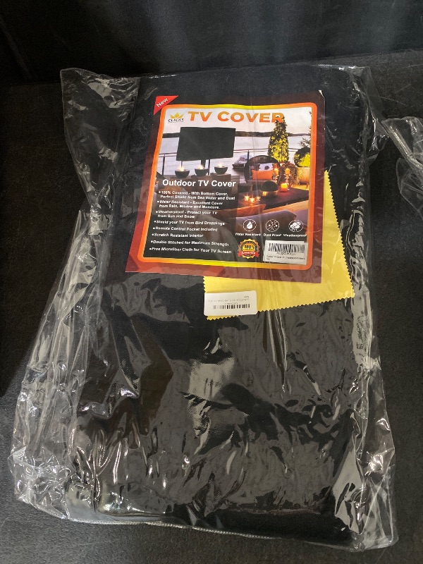 Photo 1 of Outdoor Waterproof and Weatherproof TV Cover 60-65 Inch with Zipper, 65 Inch Outdoor Flat Panel TV Cover, Black Thick Fabric All Around Protector
