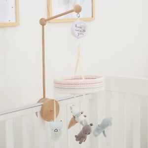 Photo 1 of UniNewborn Baby Crib Mobile Musical Nursery Mobiles Wooden Arm Holder with 5 Animal Toys Crib Mobile and Rotating Music Box for Baby