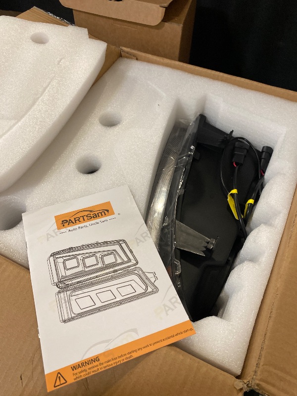 Photo 1 of Partsam LED Headlights Assembly DOT Approved with Start-up Light DRL Sequential Turn Signal Hi/Low Sealed Beam Side Marker Lights Replacement for Silverado Avalanche 2003-2006