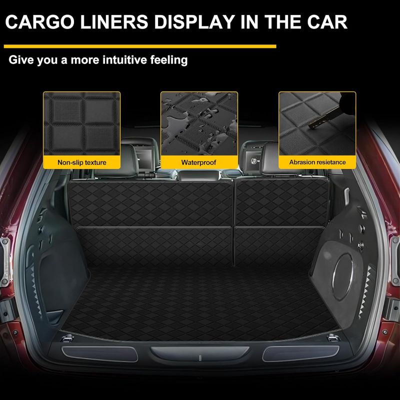 Photo 1 of Jeep Renegade Trunk & Backrest Mat 2016-2024 - Custom Fit PU Leather Cargo Liner and Rear Protector - All Weather Anti-Slip Waterproof Easy to Clean