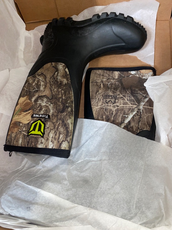 Photo 1 of SIZE 10- TIDEWE Rubber Boots for Men Multi-Season, Waterproof Rain Boots with Steel Shank, 6mm Neoprene Sturdy Rubber Outdoor Hunting Boots (Black, Brown, Next Camo G2)
