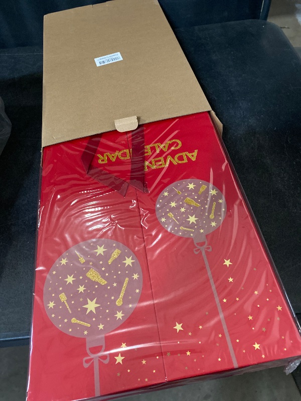 Photo 1 of FACTORY SEALED** 2025 24 Days Advent Calendar Empty Large to Fill Cosmetics, Makeup, Perfume Packaging Paper Box, Valentin's Day EID Ramadan Gifts Cardboard (Red)