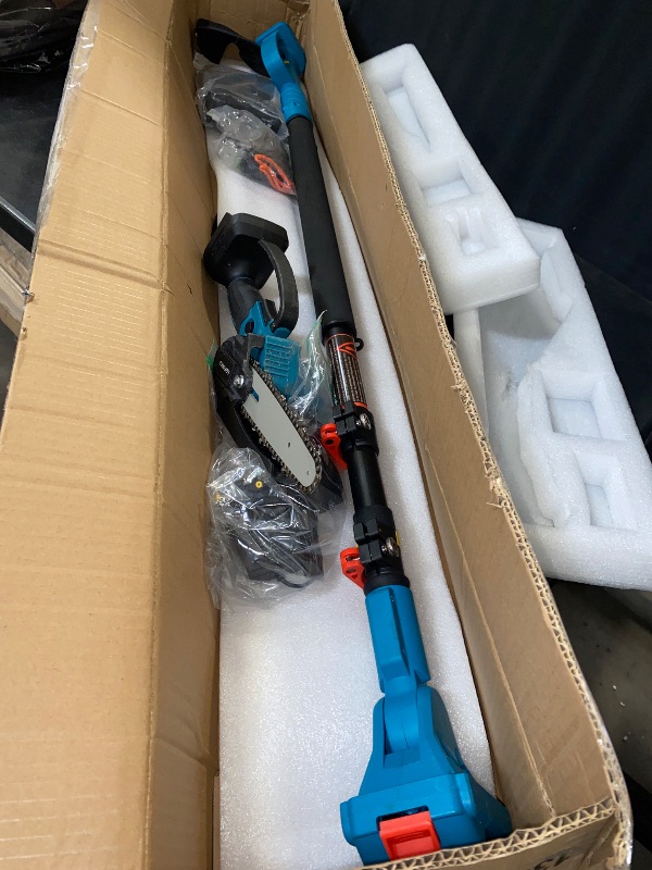 Photo 1 of 2-in-1 Cordless Pole Saw & Mini Chainsaw with 2 Batteries for Tree Trimming BLUE-C
