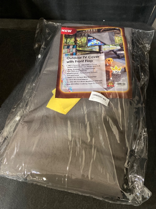 Photo 1 of grey outdoor tv cover 60 - 70 inches - with bottom cover and weatherproof material with soft cloth