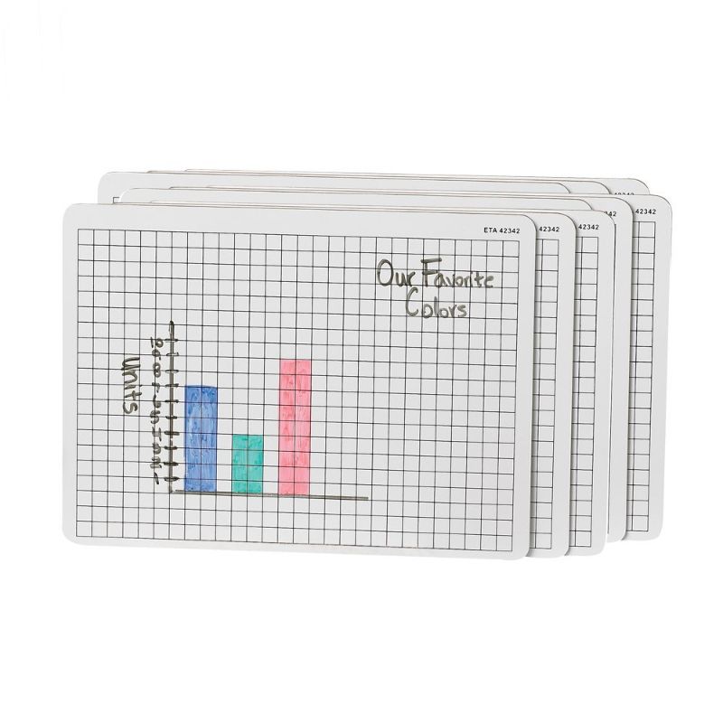 Photo 1 of hand2mind Double-Sided Centimeter Grid White Boards for Students, Grid Board for Graphing, Dry Erase Boards, Portable Whiteboard, School Supplies, Classroom Supplies (Pack of 6)