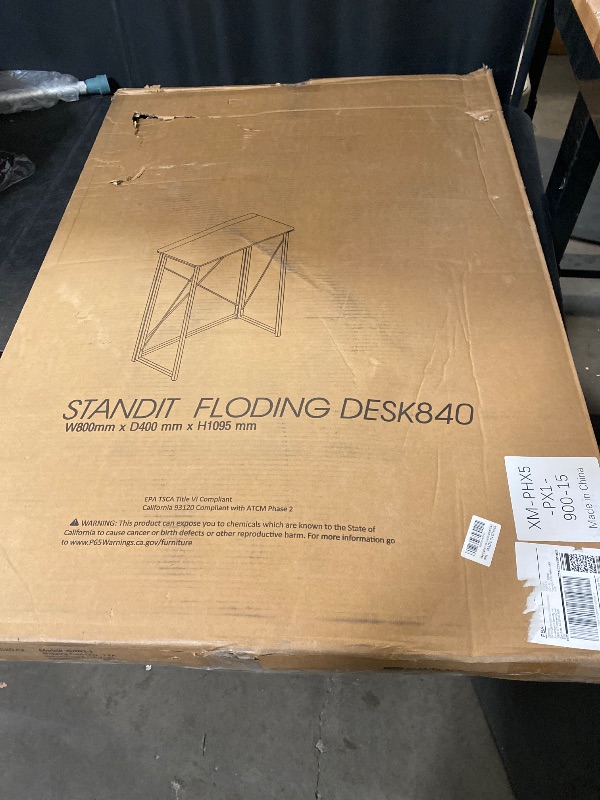 Photo 1 of Folding Laptop Computer Desk, Standing Desk, 31in Small Desk for Sitting or Standing, No Need to Assembly, Suitable for Home, Office, Writing (Wood Board Color)
