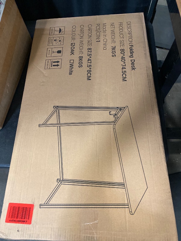 Photo 1 of POLWKZU Folding Desk Small Foldable Desk for Small Space, 31.5 Inches Writing Computer Desks in Study, Home Office Foldable Office Desks for Bedroom, Oak