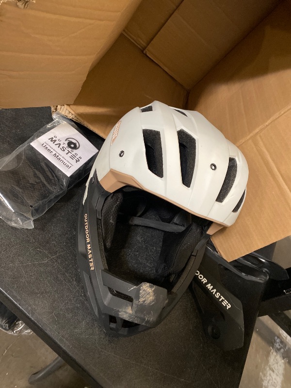 Photo 1 of OutdoorMaster Full Face Mountain Bike Helmet for Men & Women-Two Removable Chin Pad Mountain Bike Helmet Grizzly, Ventilation Lightweight Racing Downhill DH BMX MTB Helmet
