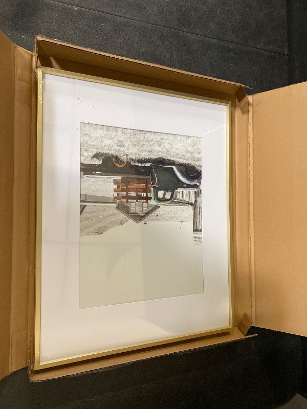 Photo 1 of Golden State Art, 16x20 Gold Picture Frame Displays Photo 11x14 with Mat or 16 x 20 Without Mat for Wall Mounting, Classic Satin Aluminum Frames with Real Glass (Pack of 1)