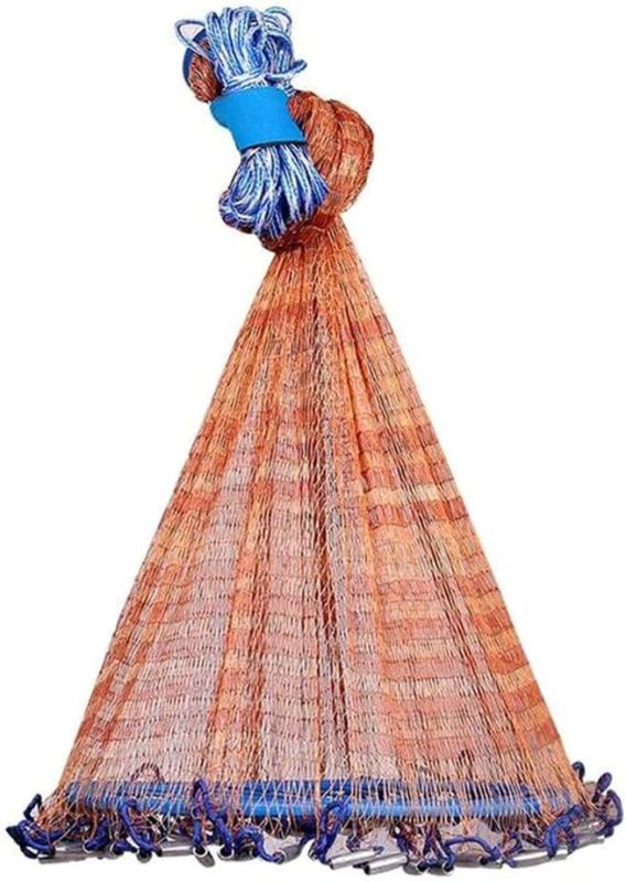 Photo 1 of Alvinlite Cast Net for Bait Trap Fish 8ft 10ft 12ft 14ft 16ft Radius Fishing Cast Net Throw Cast Net with Heavy Duty Zinc Sinker for Freshwater and Saltwater
