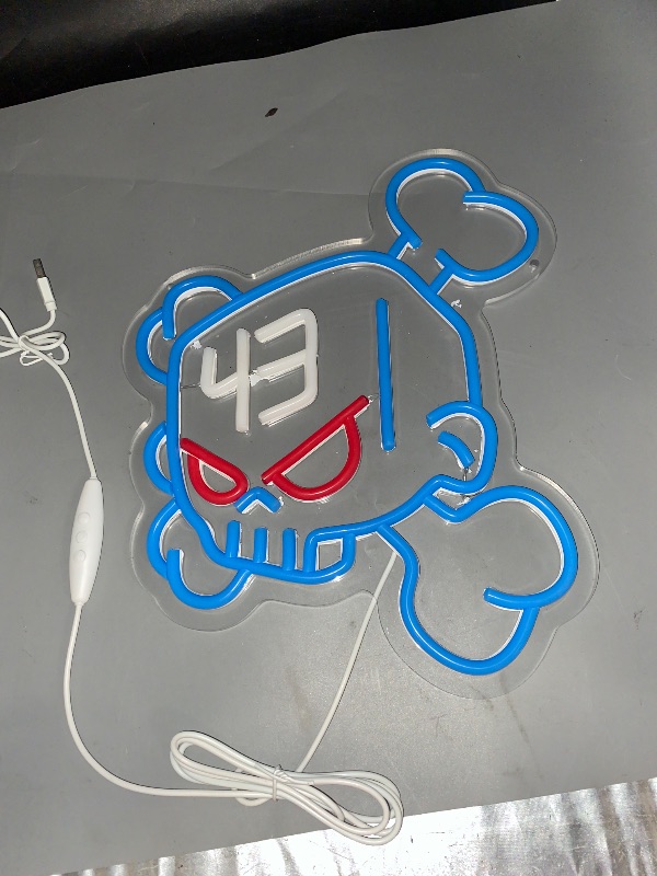 Photo 1 of NEON SIGN OF SKULL 13X13 