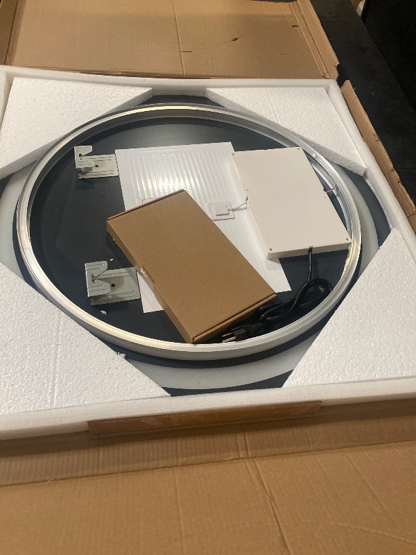 Photo 1 of Round LED Bathroom Mirror with Lights, Backlit & Front Lighted, Wall-Mounted Vanity Mirror 3000K/3000K/6000K, Memory Functions, Anti-Fog, Dimmable Smart Mirror (Round 30" x 30")