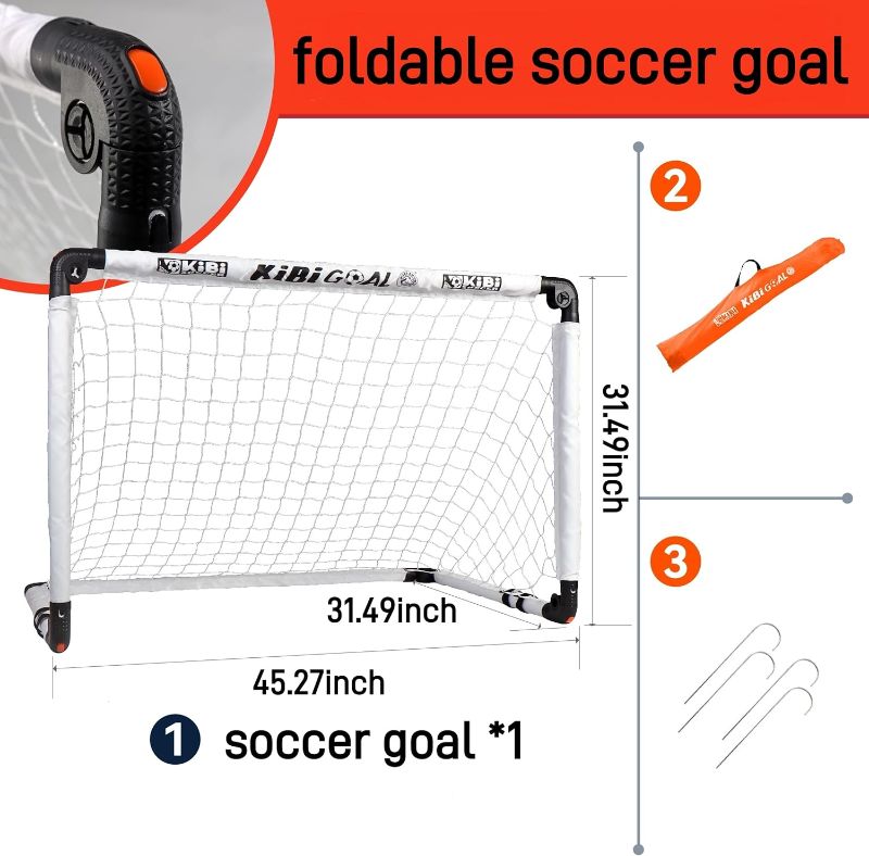 Photo 1 of Portable Kids Soccer Goal - Folding Pop Up Goal for Training & Practice. Includes Carrying Bag