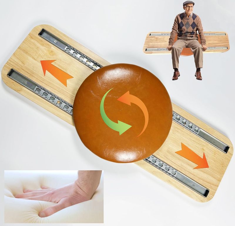 Photo 1 of Transfer Board with Soft seat-Patient Slide Assist Device for Transferring Patient Elderly,and Disabled from Wheelchair to Bed,Toilet,Bathtub,Car Wooden Sliding Boards Platform (Brown)1

