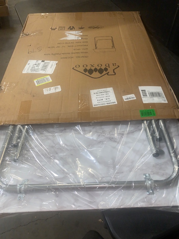 Photo 1 of SILVER/ MARHLE- Folding TV Tray Table -Stable Tray Table with No Assembly Required, TV Dinner Tray for Eating, Foldable Snack Tables for Bed & Sofa (Marbling)
