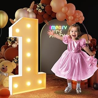 Photo 1 of NUMBER 1 imprsv 4FT Marquee Light Up NUMBERS for Birthday Party Decorations Large Marquee NUMBERS for Wedding Event Bridal Shower Engagement Anniversarty Party Decor.
