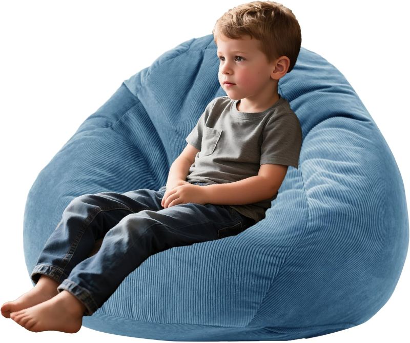 Photo 1 of Bean Bag Chairs with Corduroy Cover Removable, 3 Ft Large Memory Foam Bean Bag Chairs for Kidswith Filling,Round Fluffy Sofa Chair for Living Room Bedroom
