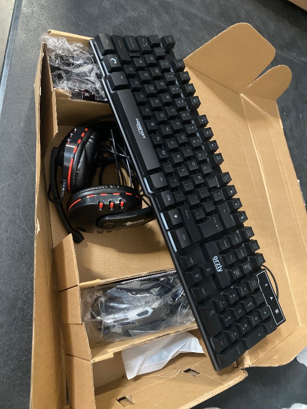 Photo 1 of Gaming Keyboard and Mouse and Mouse pad and Gaming Headset, Wired LED RGB Backlight Bundle for PC Gamers and Xbox and PS4 Users - 4 in 1 Edition Hornet RX-250
