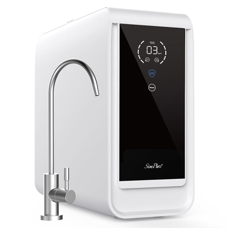 Photo 1 of SimPure Q3-600 UV Reverse Osmosis System, 600 GPD 8 Stage Under Sink Electric RO Water Filtration, 2:1 Pure to Drain,TDS Display, Filter Reminder, Reduce 95% TDS, USA Tech, NSF/ANSI 58 Certified, FCC
