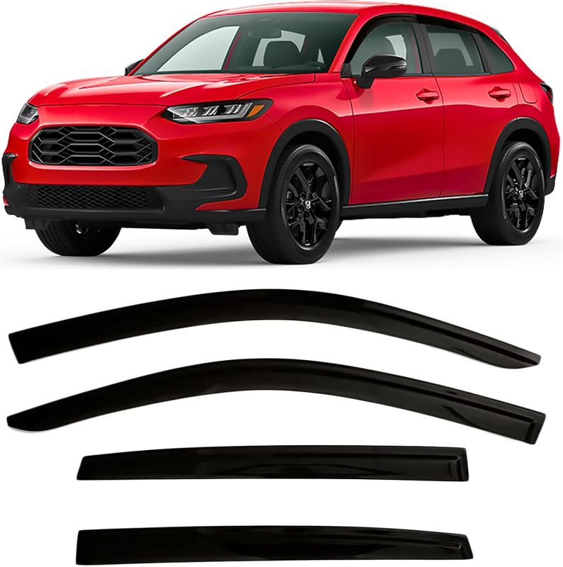 Photo 1 of 2023-2025 Tape-On Rain Guards for Honda HR-V Side Window Visor Deflectors LX EX-L Sport Smoke Tinted HRV Vent Shade Protectors 2024