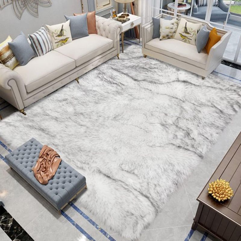 Photo 1 of Latepis White with Grey Tips Faux Sheepskin Fur Rug 8x10 for Living Room Bedroom Washable Living Room Luxury Room Decor Fluffy Rug Rectangle
