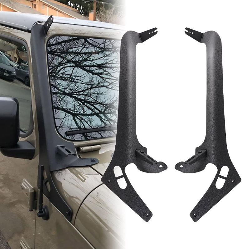 Photo 1 of Samman 52 In Straight Led Lights bar Upper Windshield Mounting Brackets with Lower Corner Bracket Compatible with Jeep 2018 2019 2020 2021 Jeep Wrangler JL & Gladiator JT (Left & Right)
