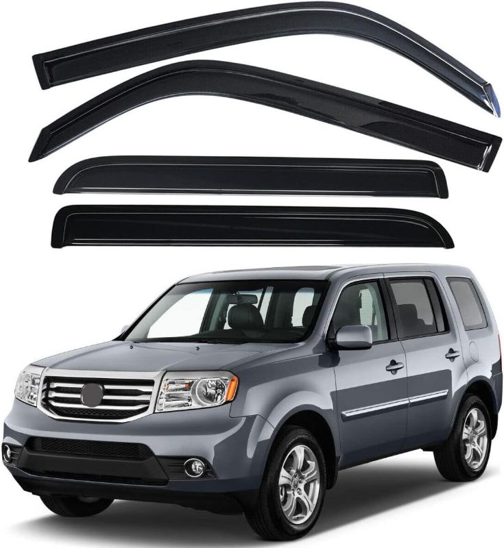 Photo 1 of Original 4pcs Rain Guards Set, Outside Mount Window Shade Deflectors, Side Window Visors Compatible with 2009-2015 Pilot |94084|